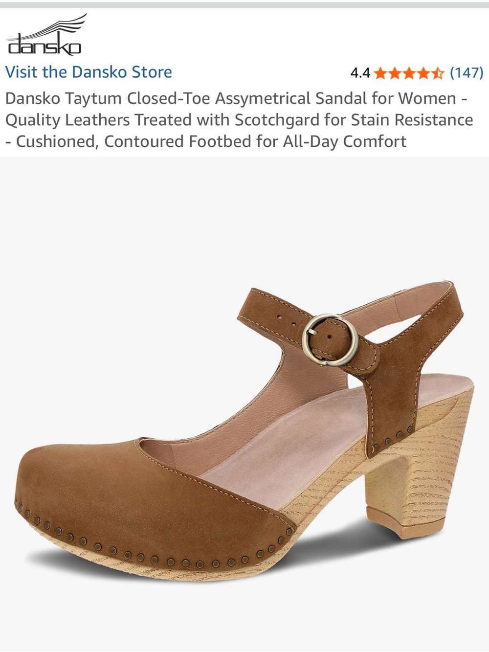 Dansko Brown Suede Mary Jane Clog with Ankle Strap New never worn